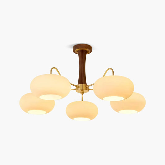 Brass Wooden Persimmon Chandelier