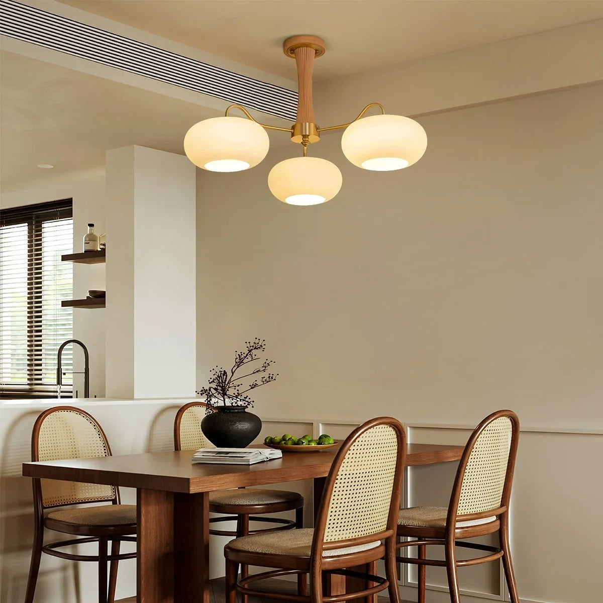Brass Wooden Persimmon Chandelier – Brass detail 20