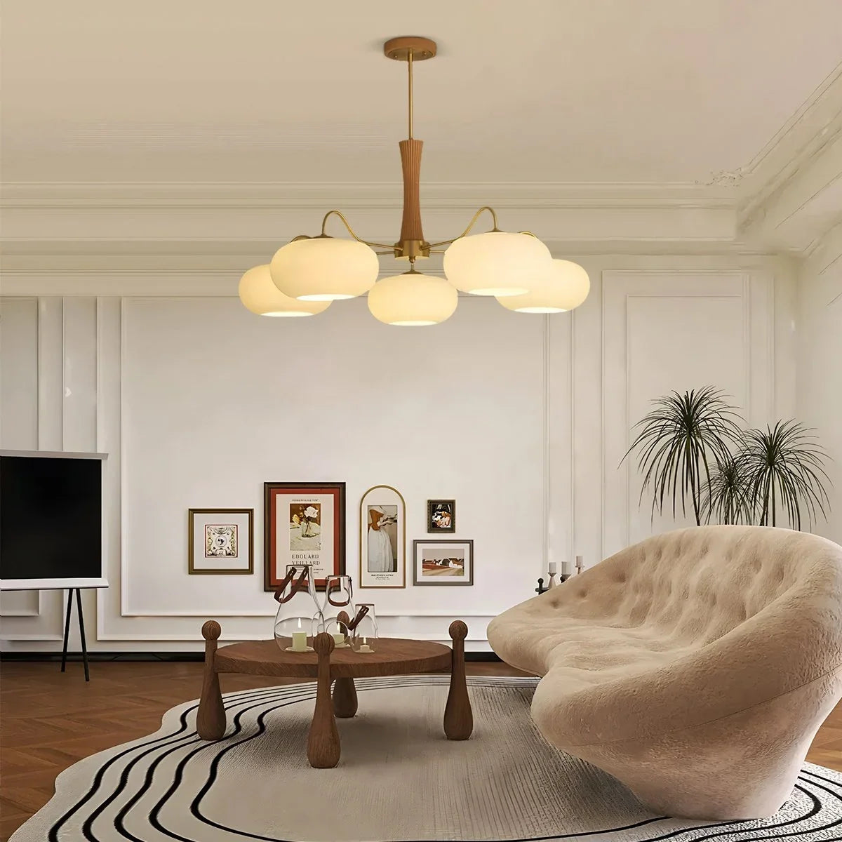 Brass Wooden Persimmon Chandelier – Brass detail 29