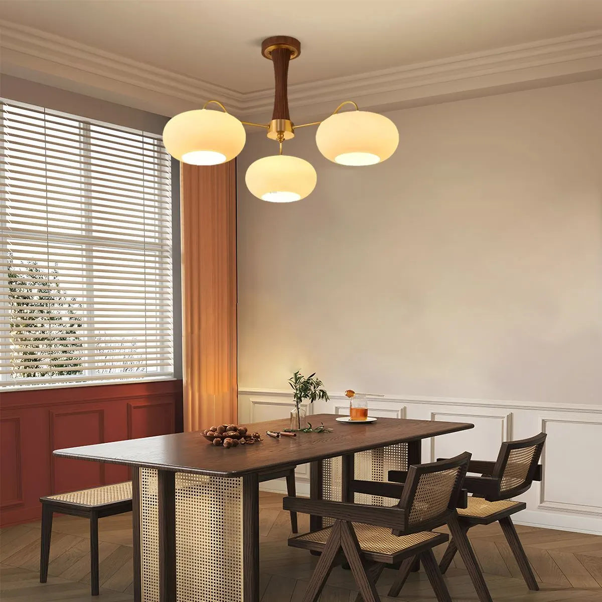 Brass Wooden Persimmon Chandelier – Brass detail 6