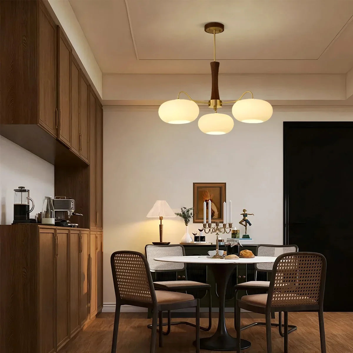 Brass Wooden Persimmon Chandelier – Brass detail 9