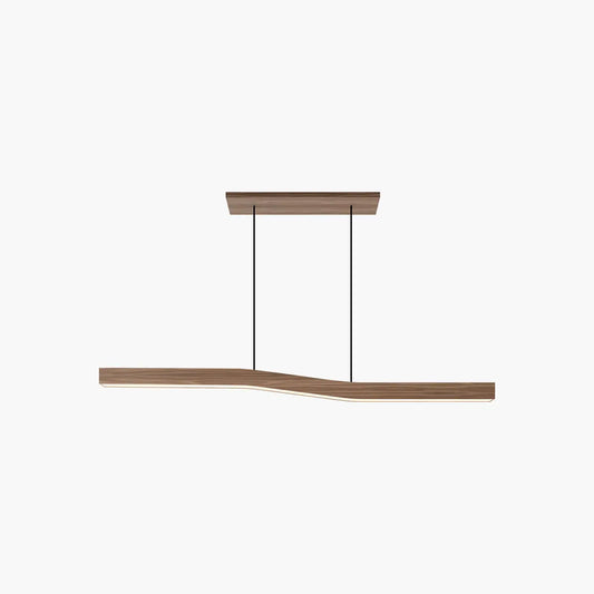 Woodgrain Linear Pendant Light for Kitchen