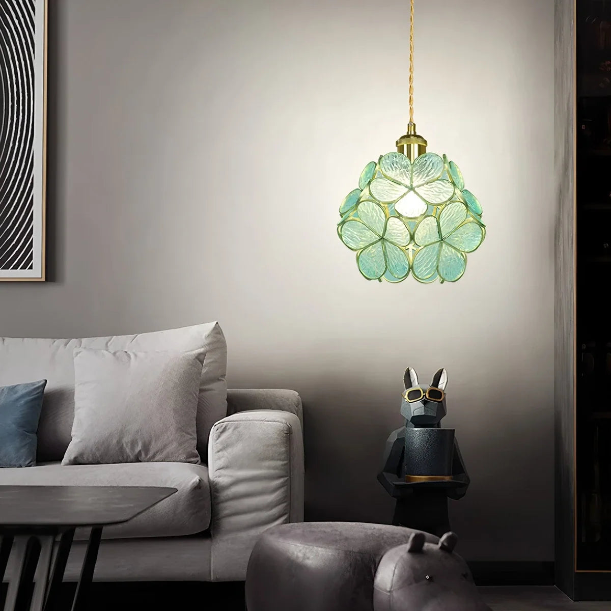 Cherry Blossom Stained Glass Pendant Light – Glass detail 5