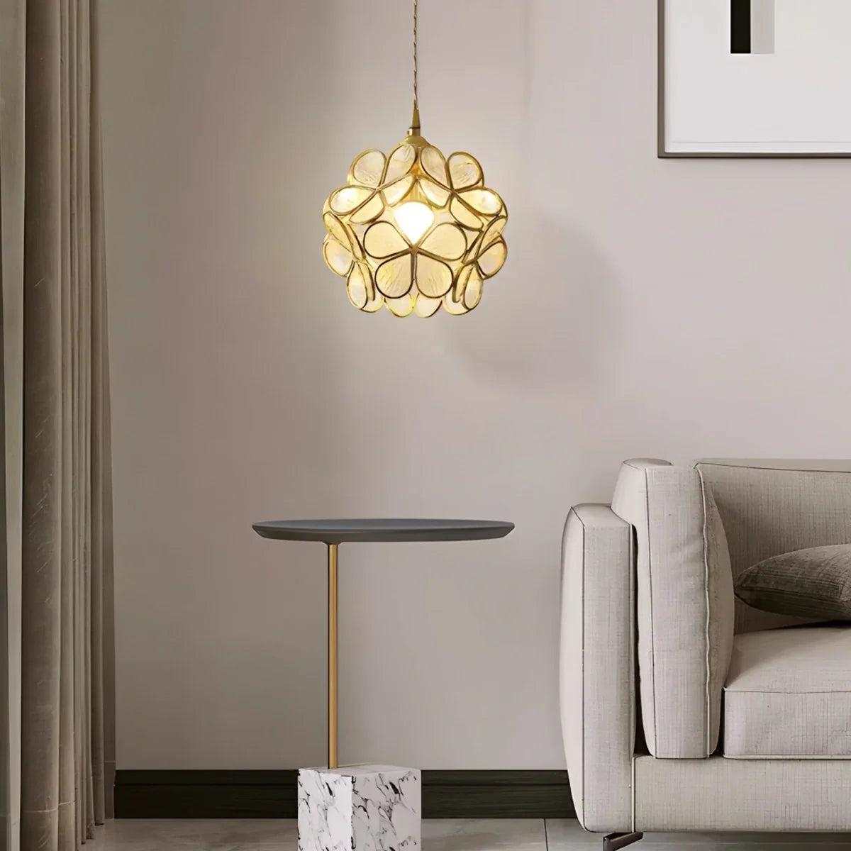 Cherry Blossom Stained Glass Pendant Light – Glass detail 16
