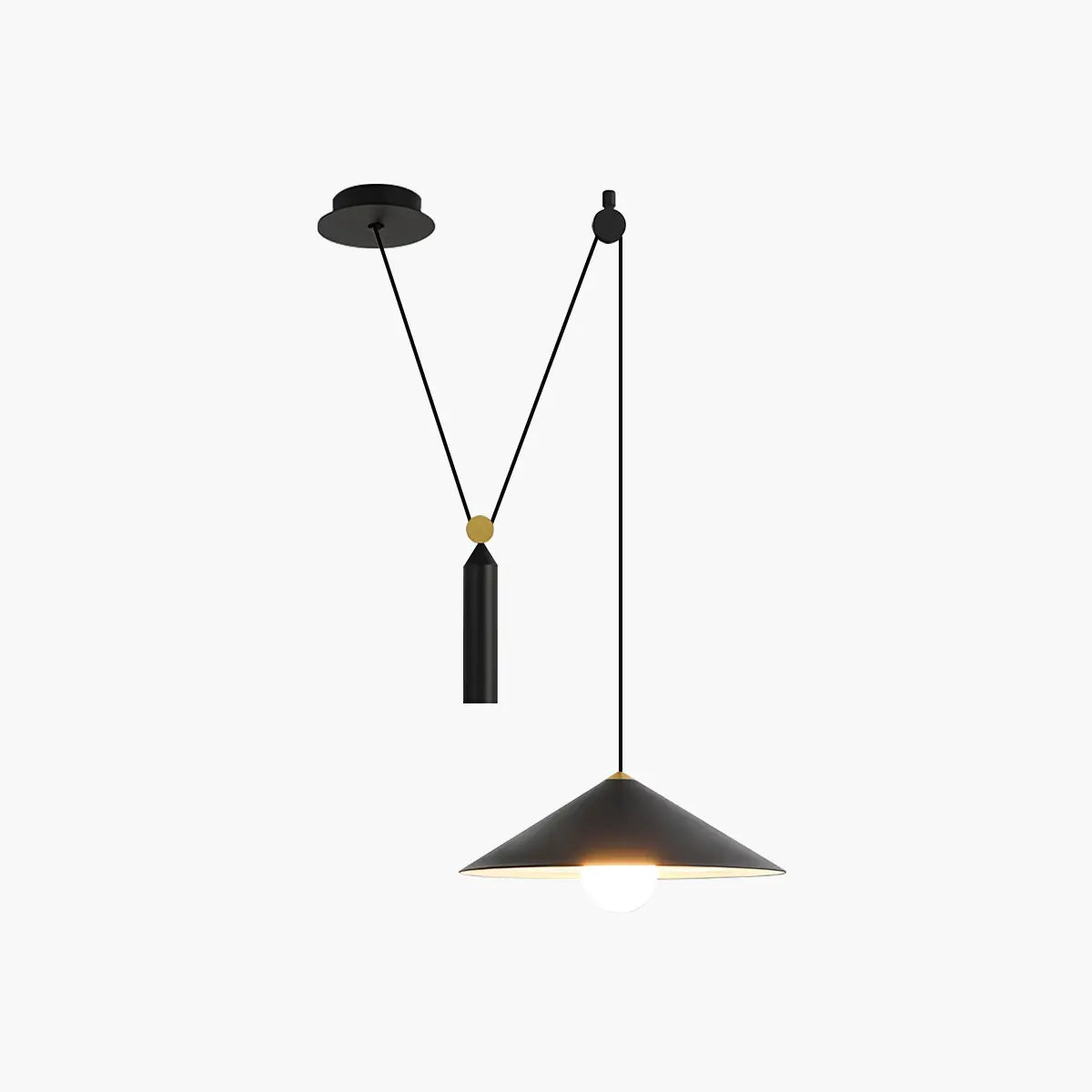 Cone Counterweight Pulley Swag Pendant Lamp