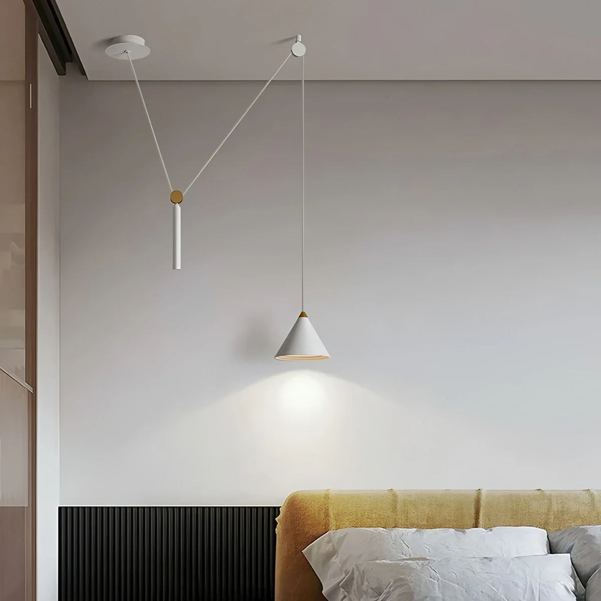 Cone Counterweight Pulley Swag Pendant Lamp – detail 10
