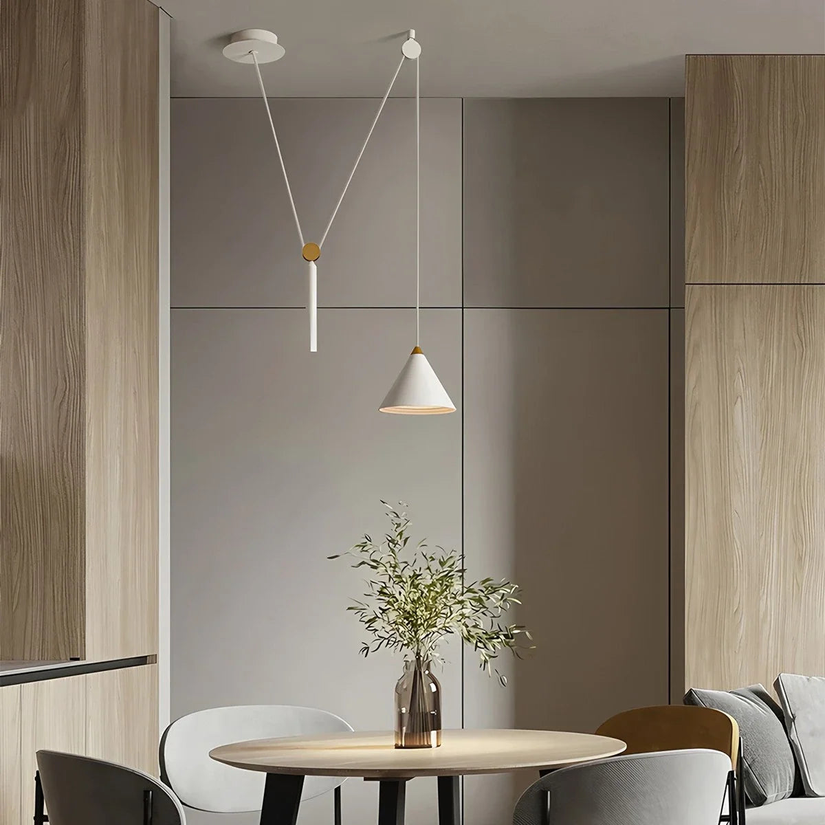 Cone Counterweight Pulley Swag Pendant Lamp – detail 11