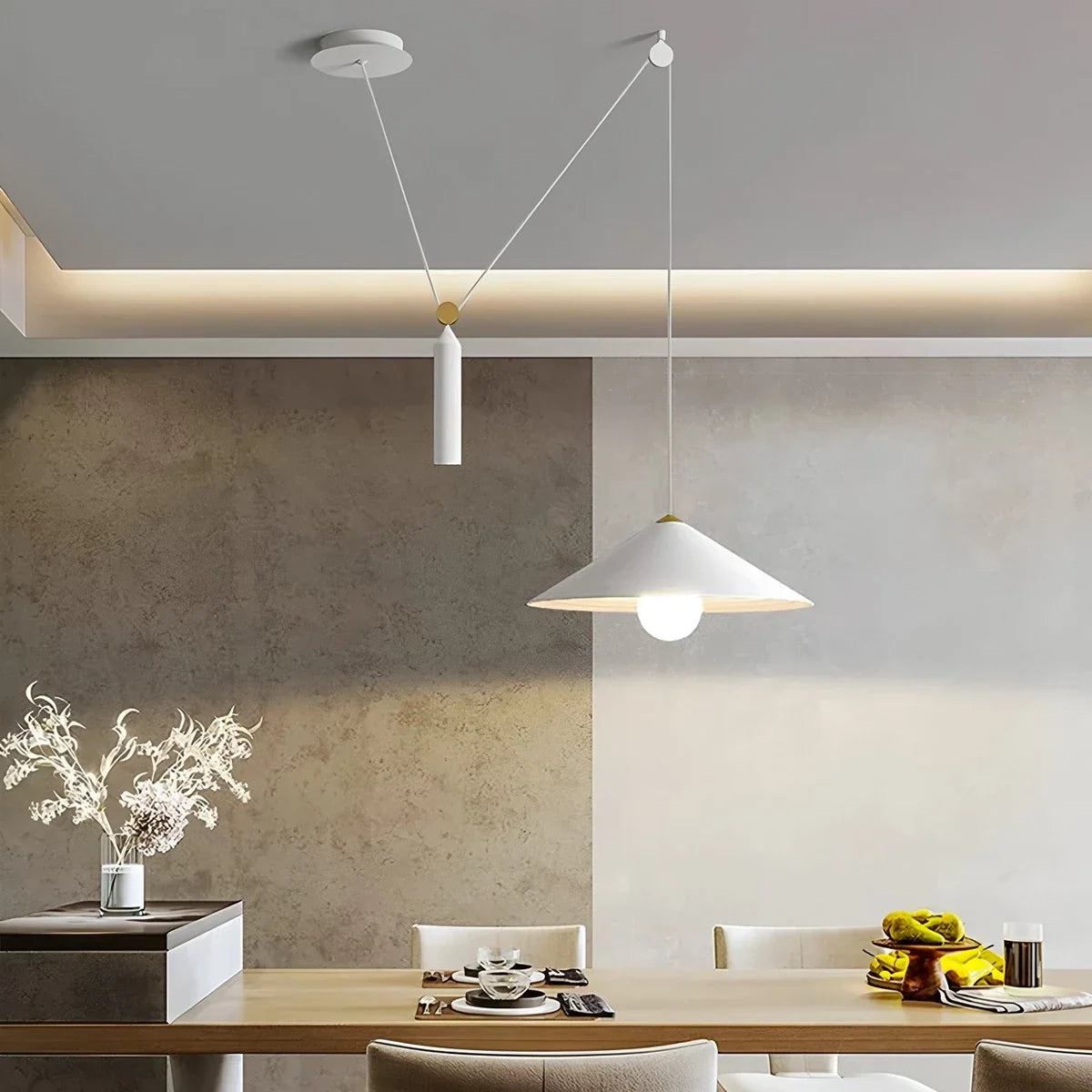 Cone Counterweight Pulley Swag Pendant Lamp – detail 21