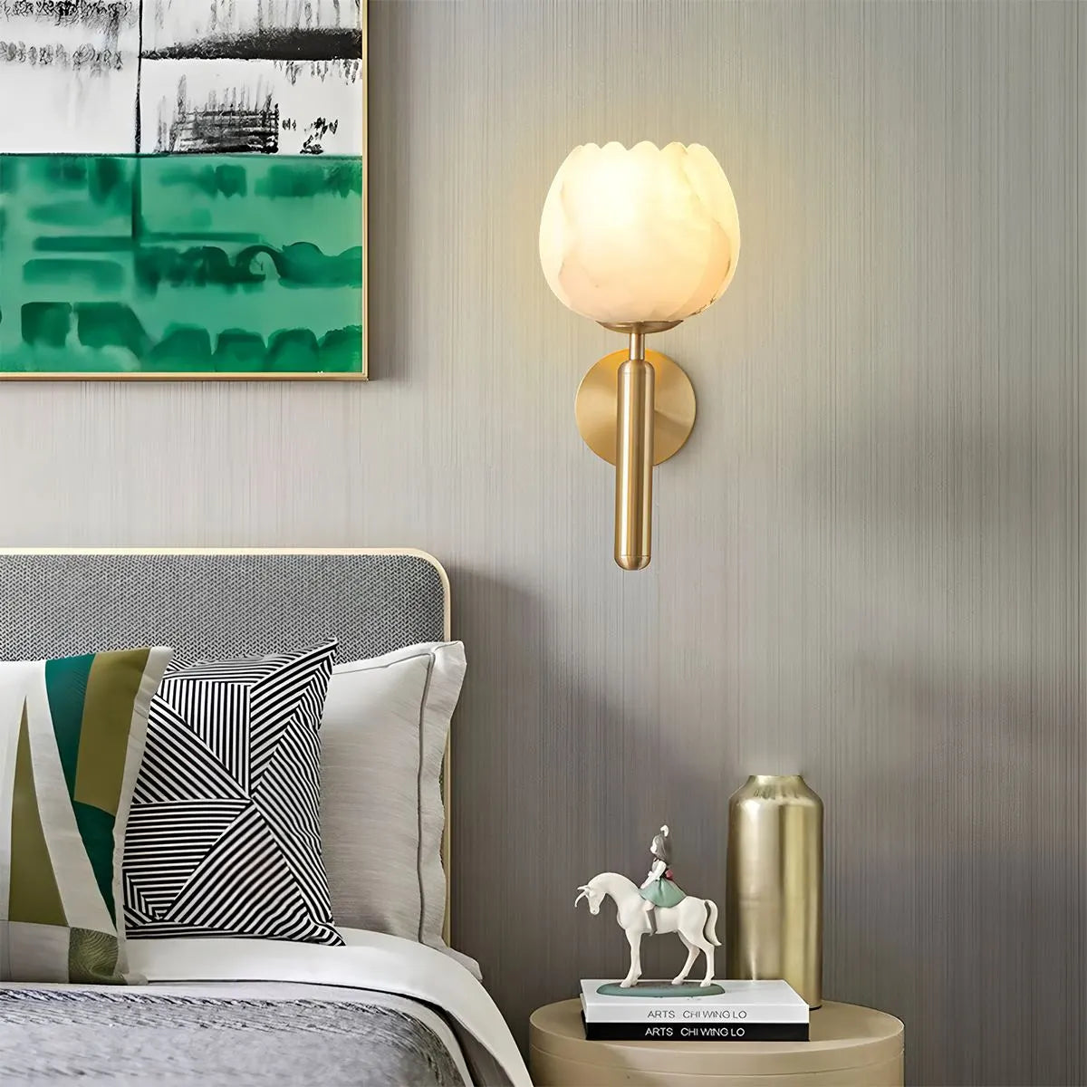Creative Flower Shaped Alabaster Wall Lamp – Alabaster detail 2