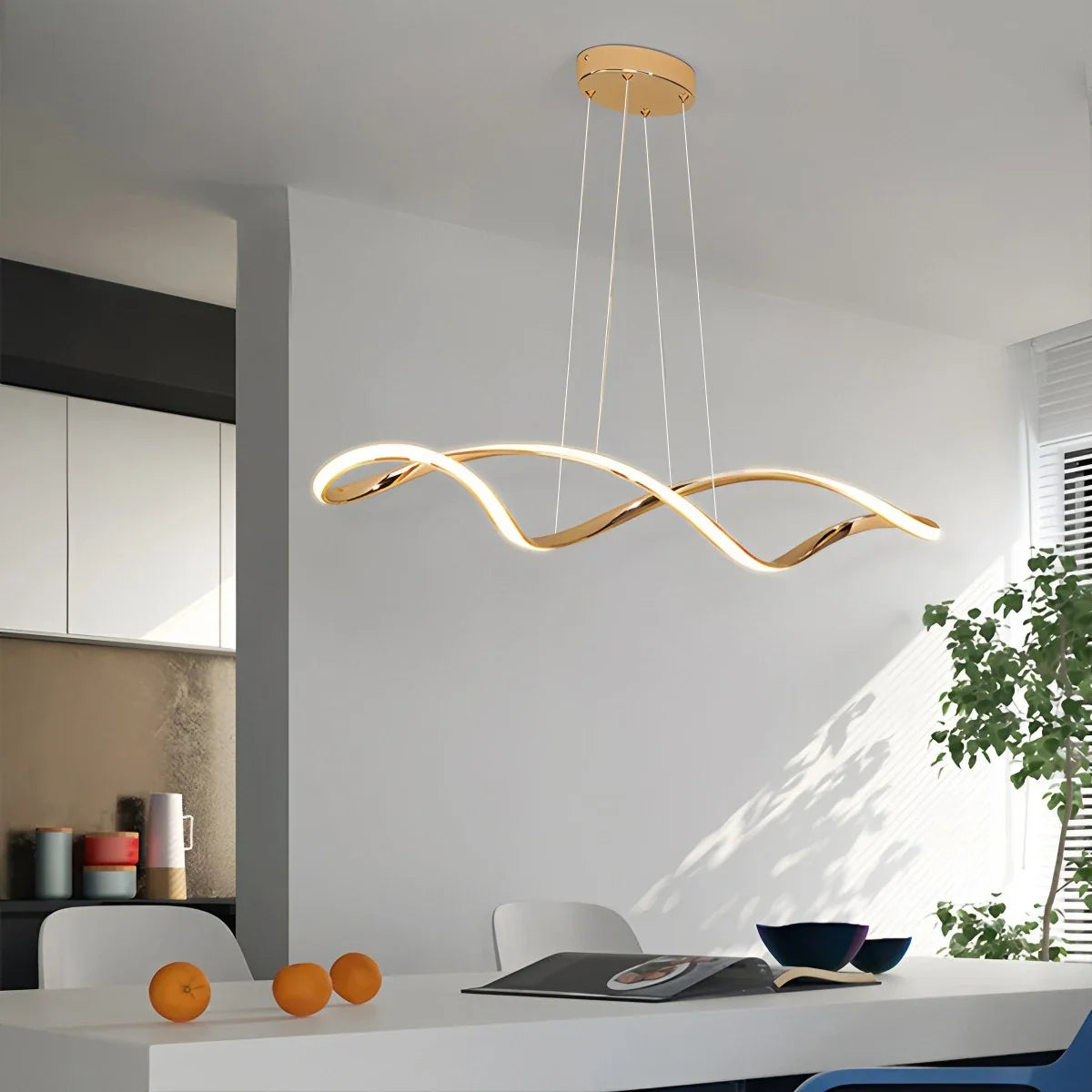 Linear Twist Pendant Light for Dining Room – detail 6