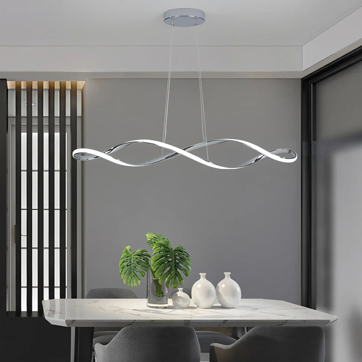 Linear Twist Pendant Light for Dining Room – detail 10