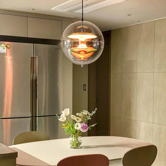 Danish Globe Dining Room Acrylic Pendant Light