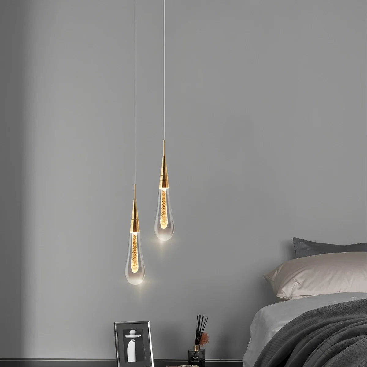 Drop Crystal Chrome Pendant Light for Bedroom – Crystal detail 13