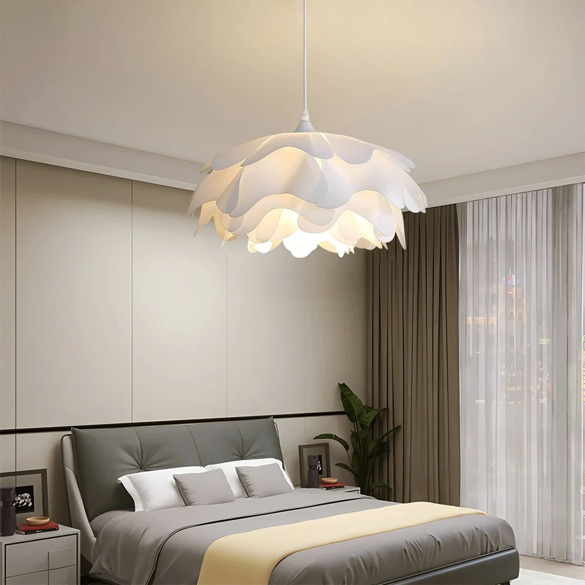 Flower Shaped White Pendant Lamp for Bedroom – detail 8