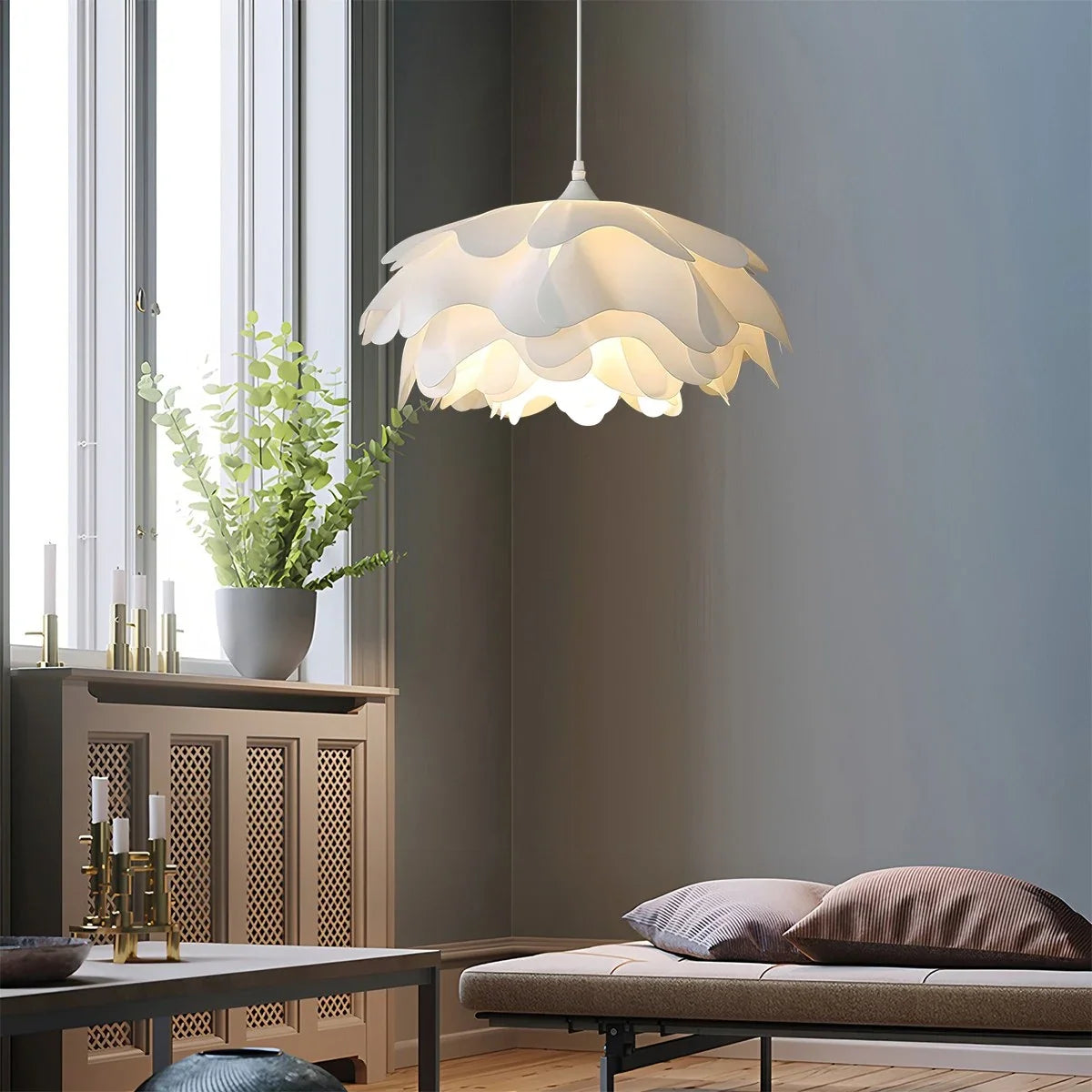 Flower Shaped White Pendant Lamp for Bedroom – detail 2