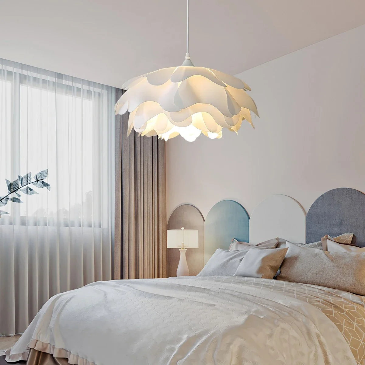 Flower Shaped White Pendant Lamp for Bedroom – detail 11