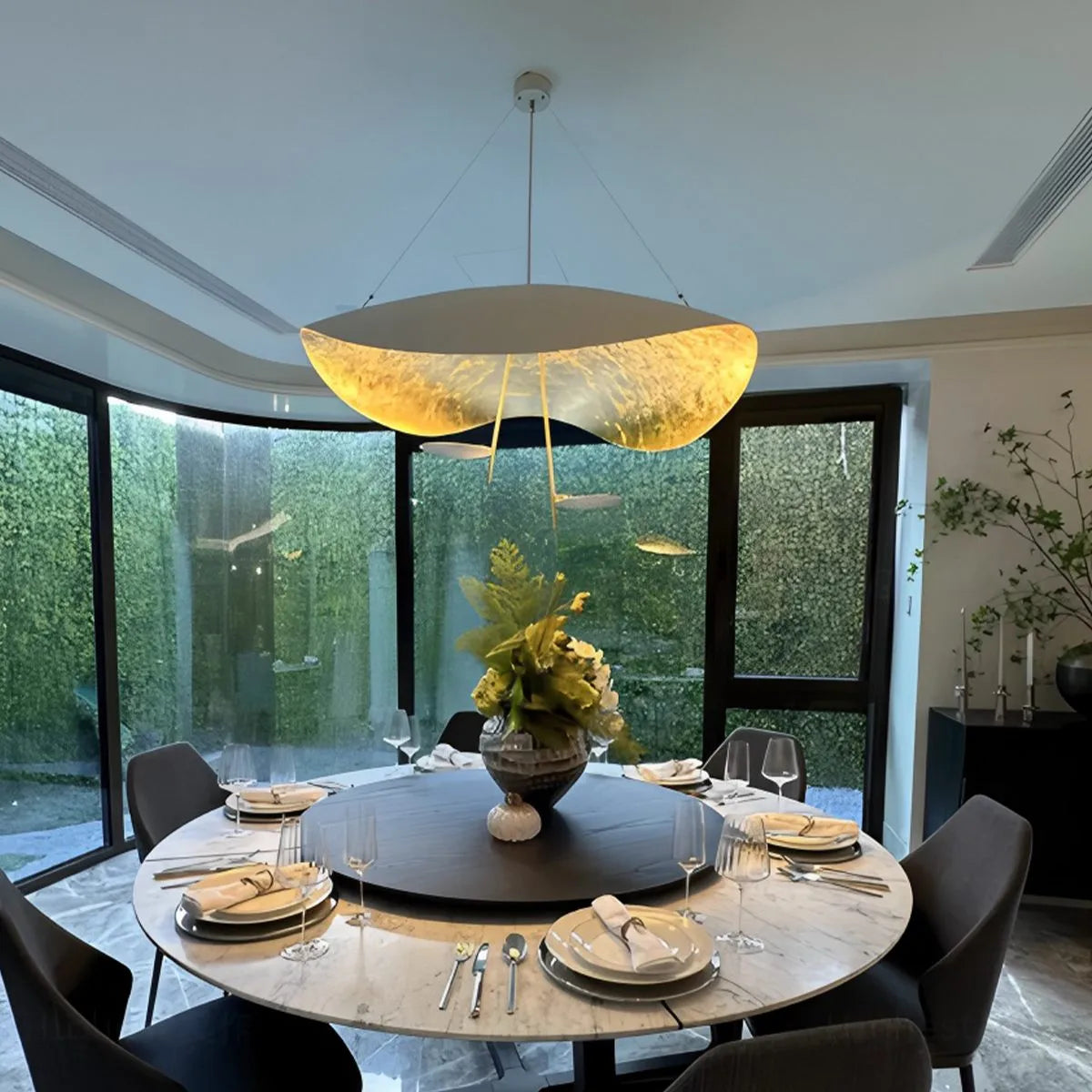 Modern Sculptural Leaf Pendant Light – detail 18