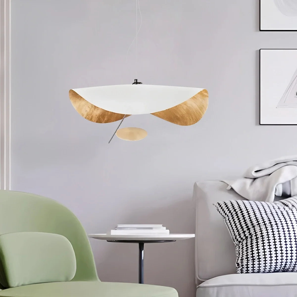 Modern Sculptural Leaf Pendant Light – detail 15