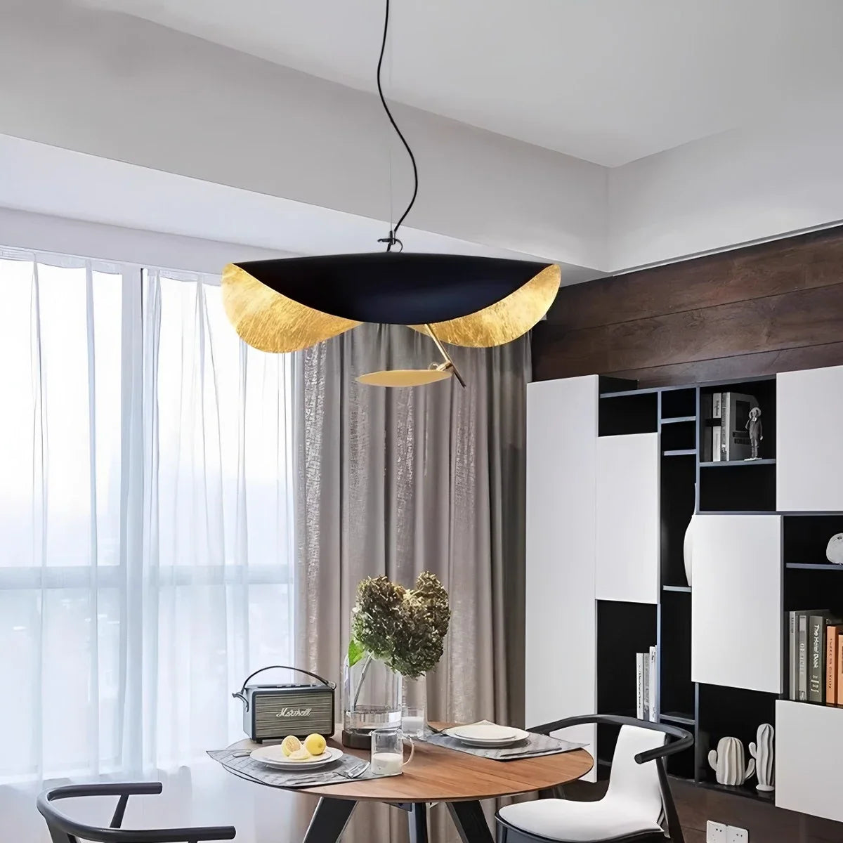 Modern Sculptural Leaf Pendant Light – detail 2