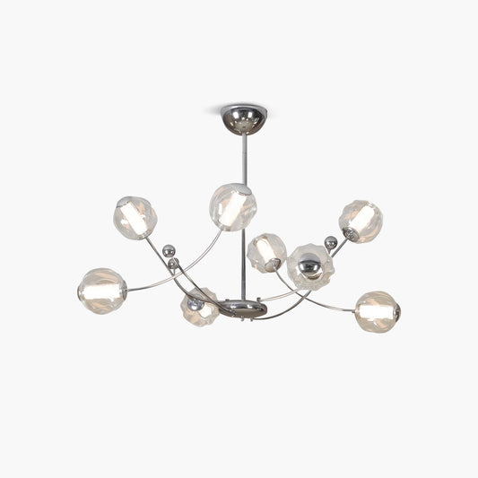 French Minimalist Glass Ball Chandelier