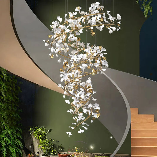 Ginkgo Chandelier Q for High Ceiling