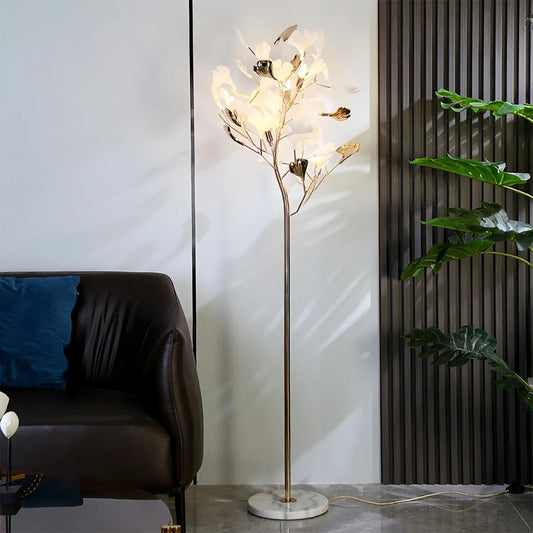 Ginkgo Leaf Floor Lamp for Living Room