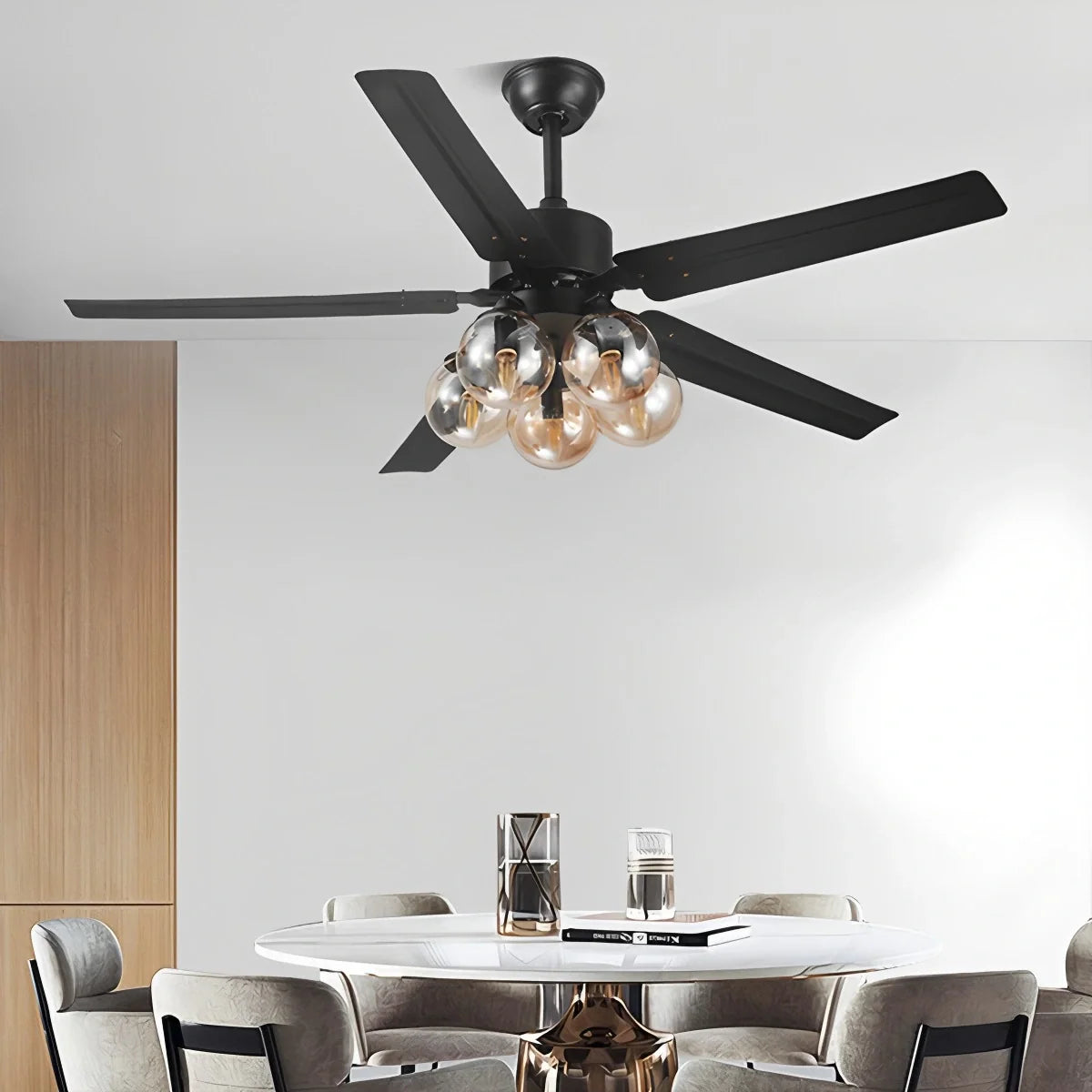 American Retro Glass Globe Ceiling Fan Light – Glass detail 5