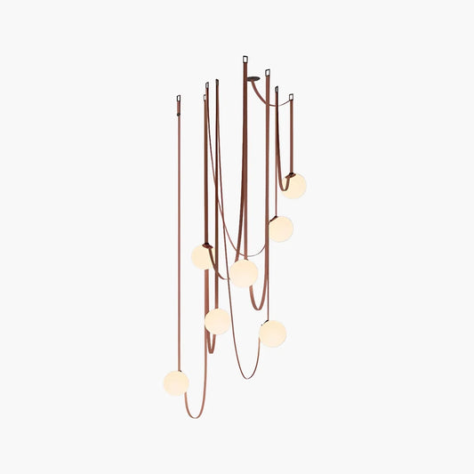 Modern Leather Strap Globe Pendant Light
