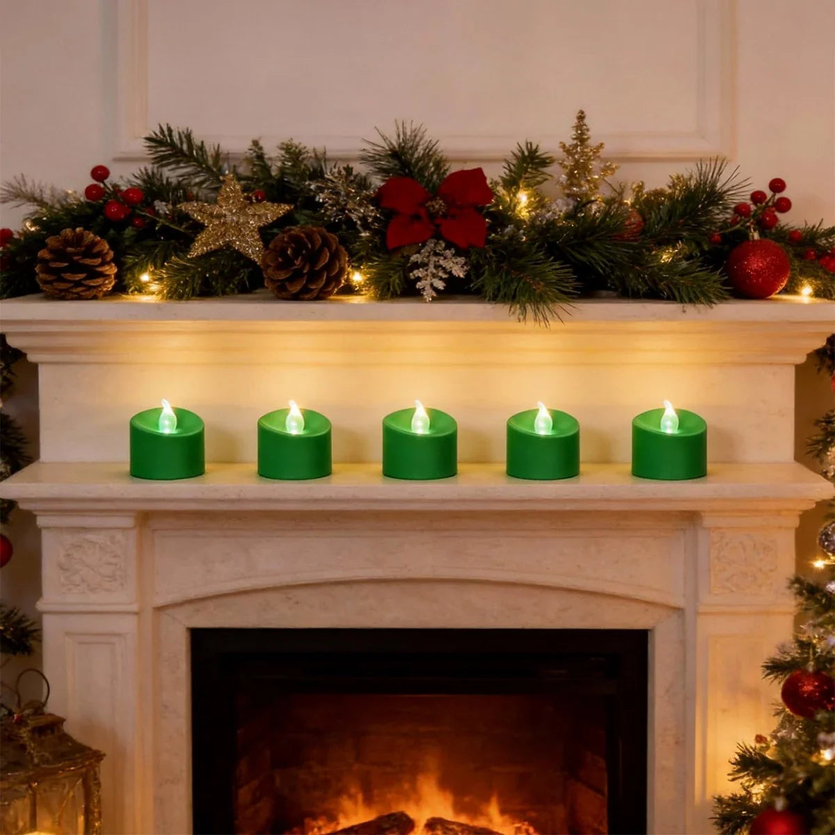 Green LED Flameless Candle Tealights 100 Pack × 18 Flameless Candle – detail 4