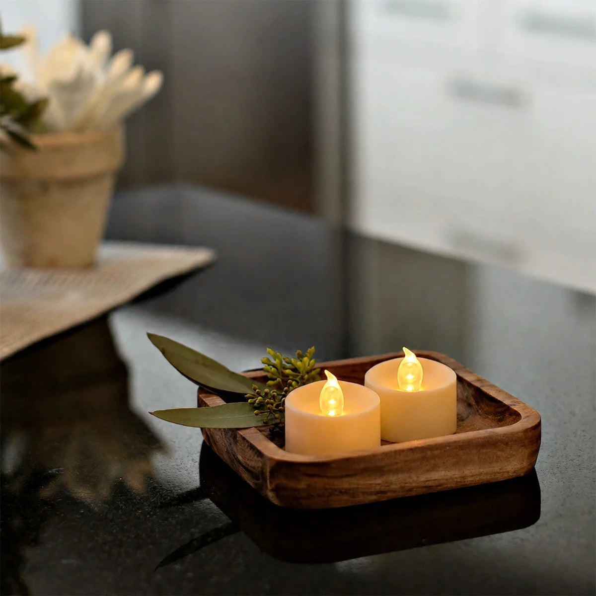 Ivory LED Flameless Candle Tealights 100 Pack × 18 Flameless Candle – detail 3