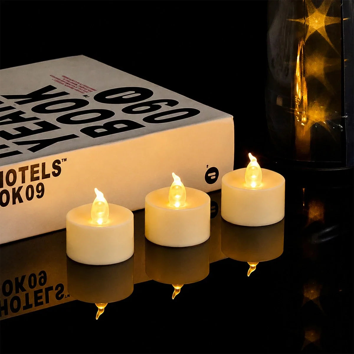 Ivory LED Flameless Candle Tealights 100 Pack × 18 Flameless Candle