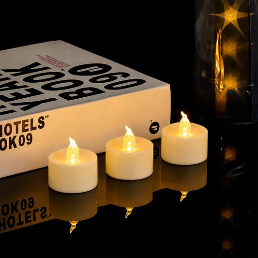 Ivory LED Flameless Candle Tealights 100 Pack × 18 Flameless Candle