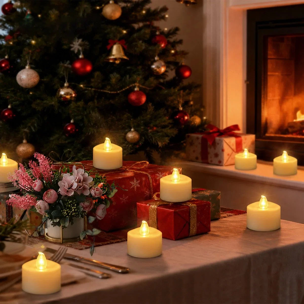 Ivory LED Flameless Candle Tealights 100 Pack × 18 Flameless Candle – detail 4