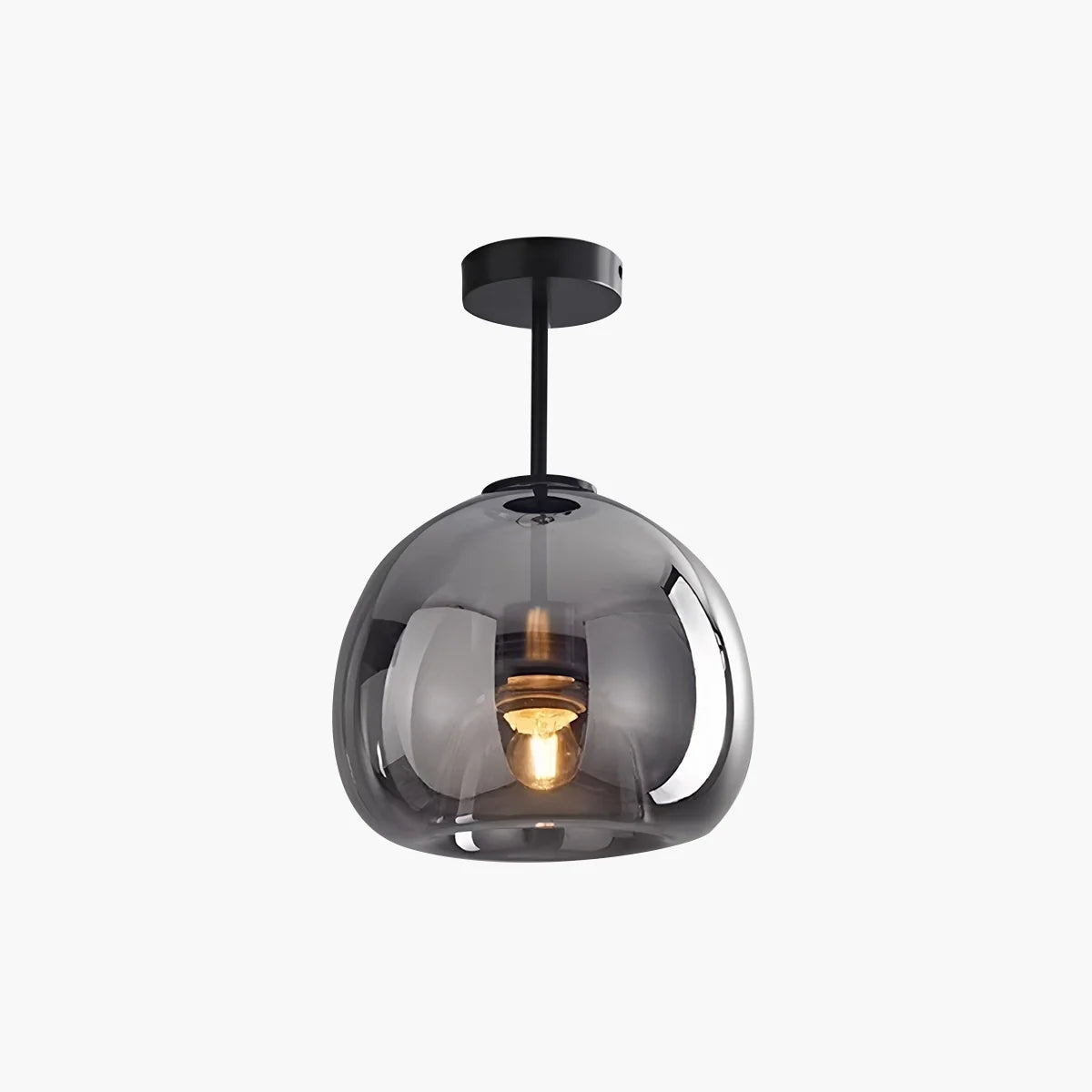 Vintage Glass Semi-Flush Ceiling Light for Entryway