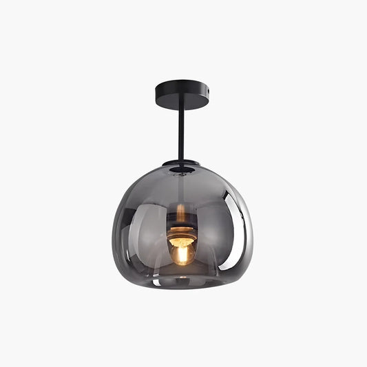 Vintage Glass Semi-Flush Ceiling Light for Entryway