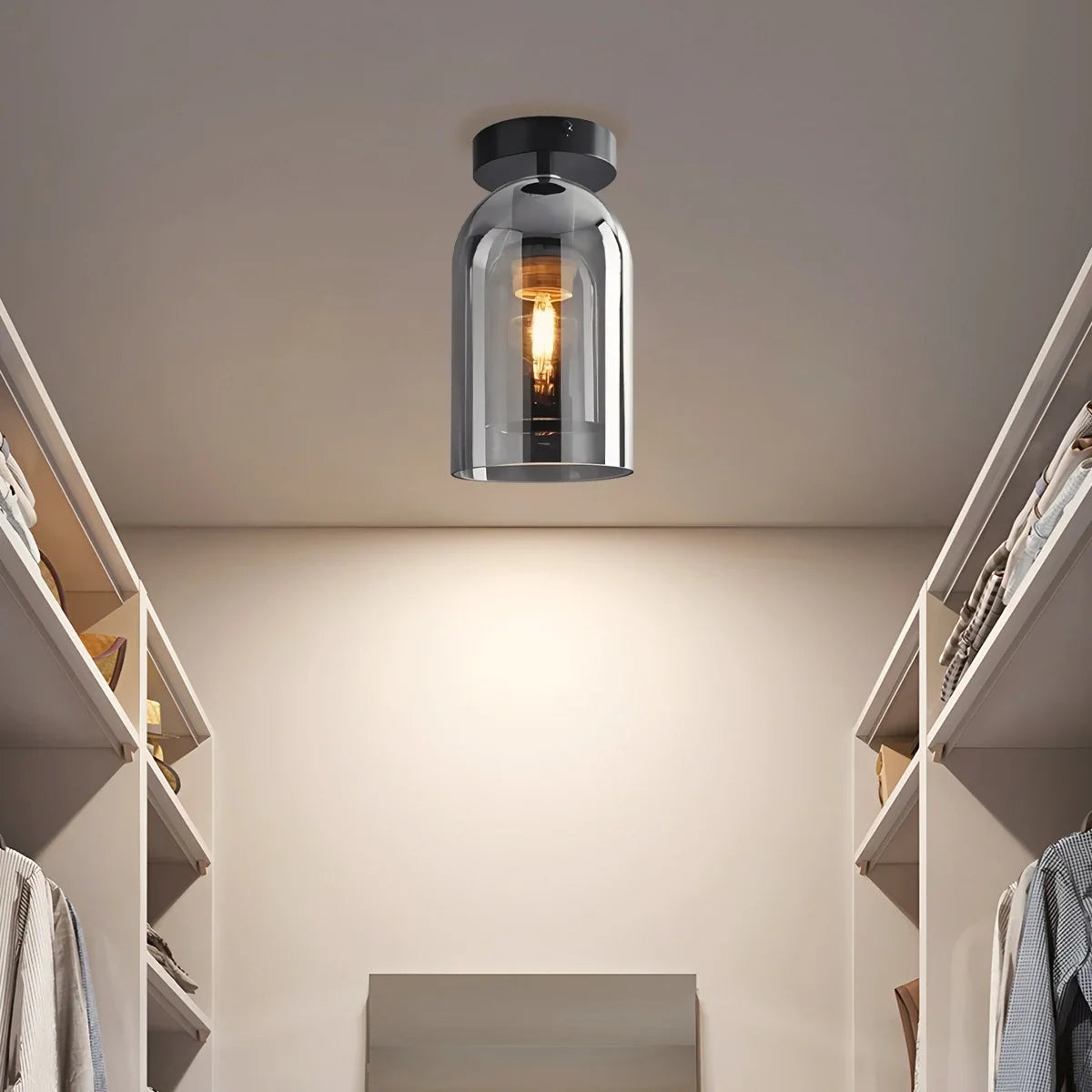 Vintage Glass Semi-Flush Ceiling Light for Entryway – Glass detail 27