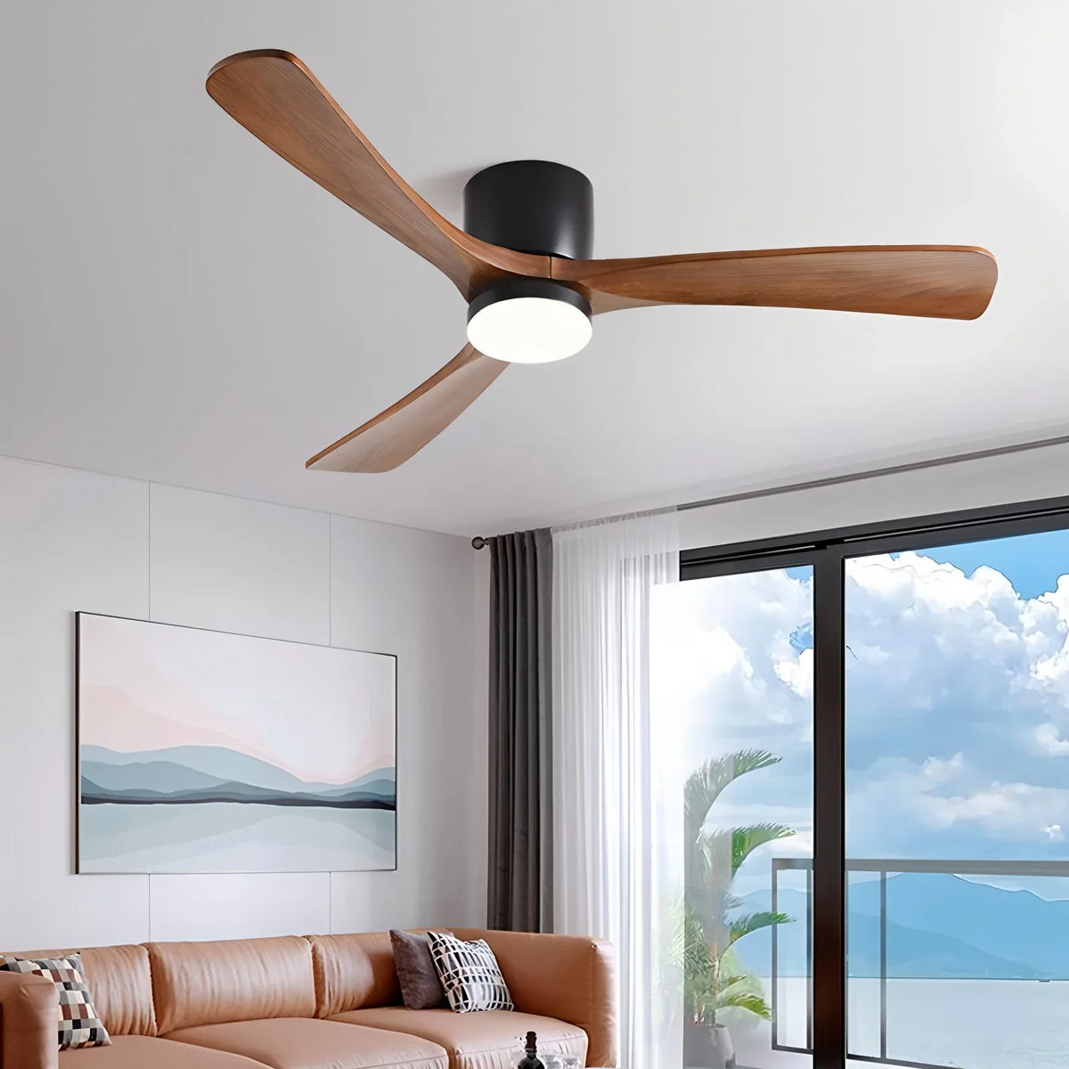 Large Low Profile Ceiling Fan with Light – detail 9