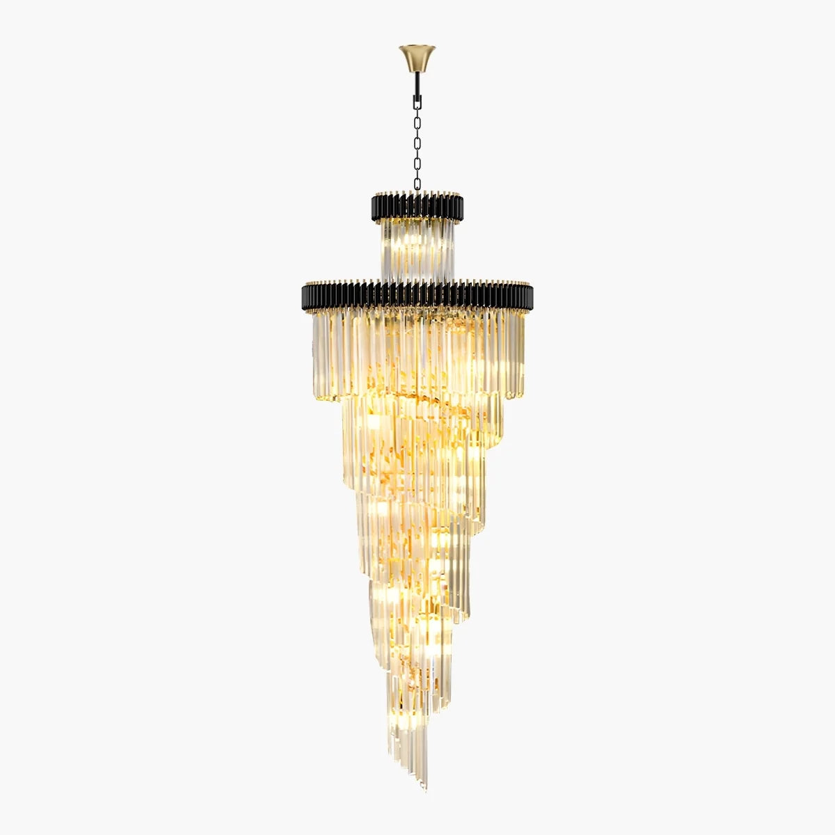 Large Crystal Long Chandelier