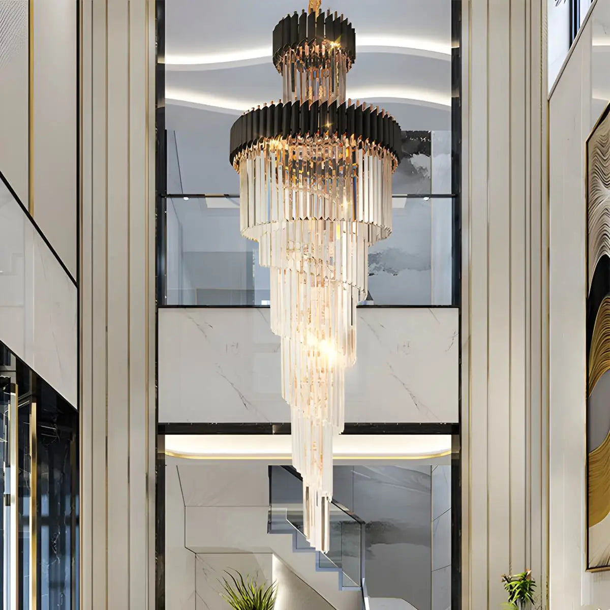 Large Crystal Long Chandelier – Crystal detail 2