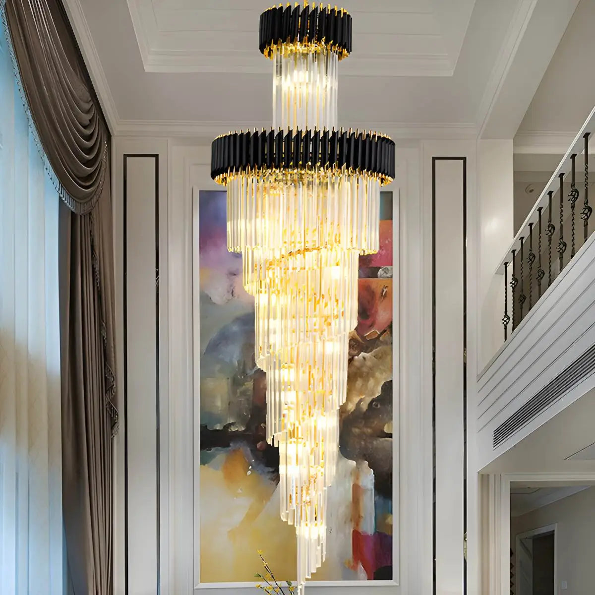 Large Crystal Long Chandelier – Crystal detail 9