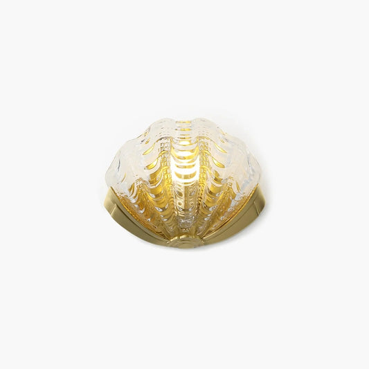 Light Brass Shell Glass Wall Lamp