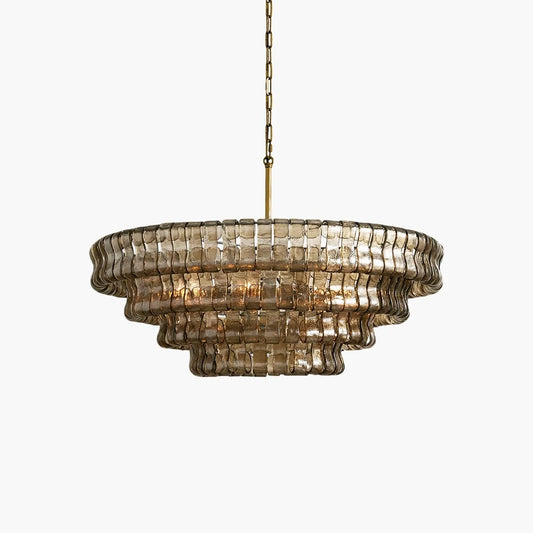 Light Murano Ring Layered Glass Chandelier