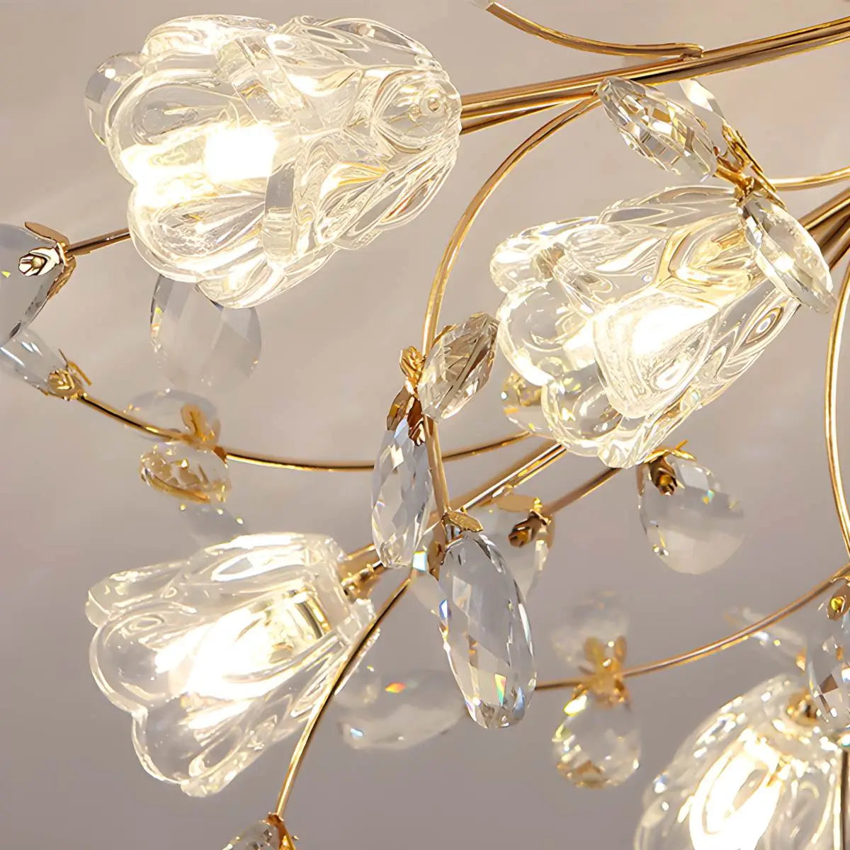 Lily Art Deco Flower Ceiling Light for Bedroom – detail 17