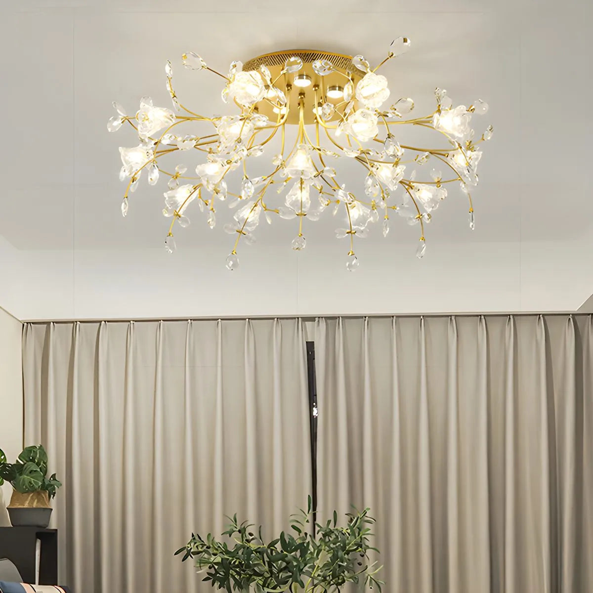 Lily Art Deco Flower Ceiling Light for Bedroom – detail 10