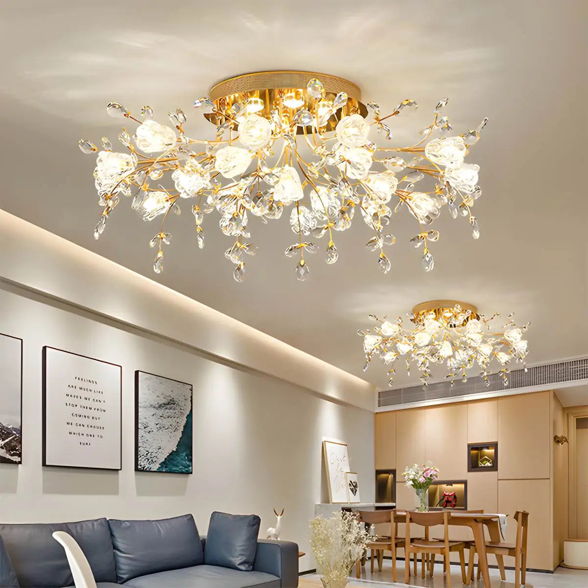 Lily Art Deco Flower Ceiling Light for Bedroom – detail 14