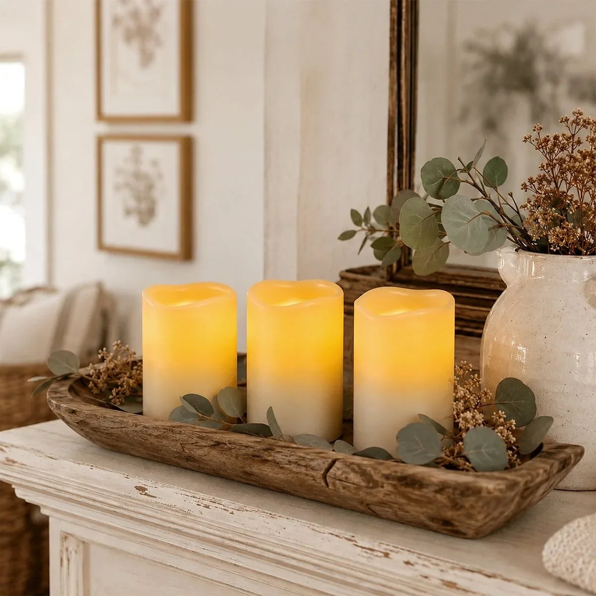 Ivory LED Flameless Paraffin Candle 12 Pack × 8 Flameless Candle – detail 3