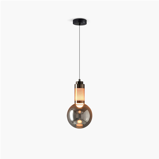 Industrial Glass Pendant Light for Bedroom