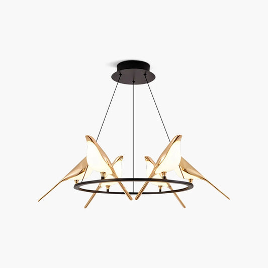 Modern Gold Birds LED Chandelier