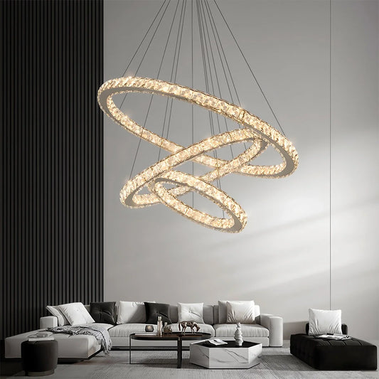 Modern Light Circular LED Crystal Chandelier