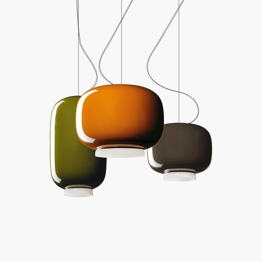 Modern Colored Glass Lantern Pendant Light